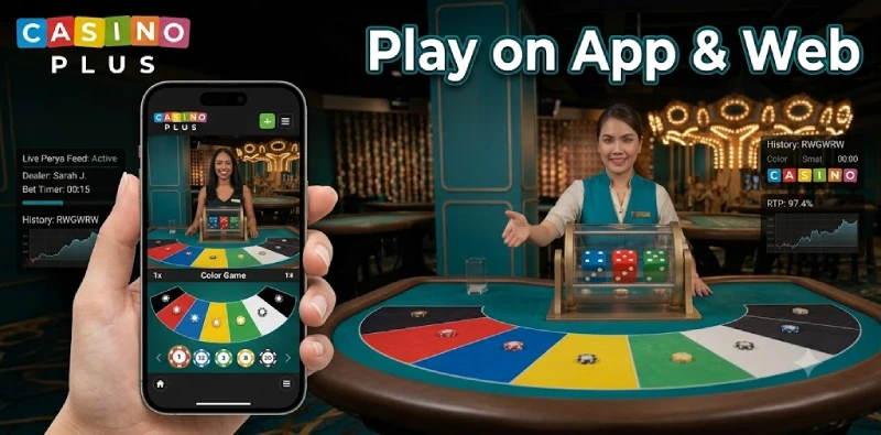 Color Game Casino Plus live dealer mobile app gameplay