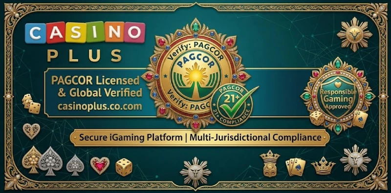 Casino Plus PAGCOR license 21 plus responsible gaming badge