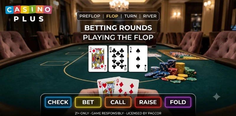 Casino Plus poker betting rounds check call raise fold
