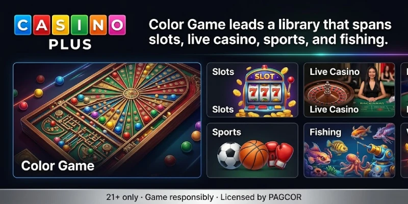 Casino Plus review Color Game slots live casino library