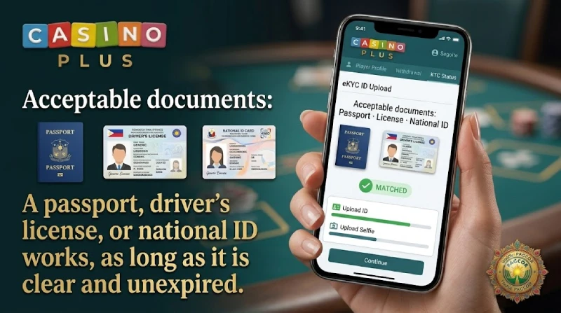 Casino Plus valid IDs passport license national ID