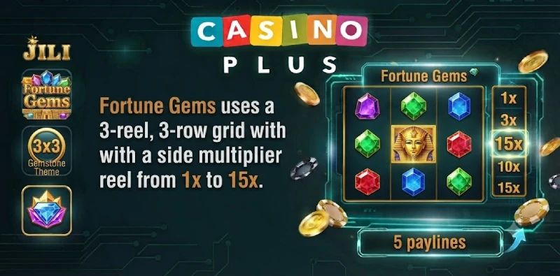 Fortune Gems JILI slot gemstone temple reels gameplay
