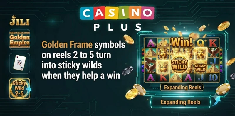 Golden Empire Golden Frame sticky wild expanding reels