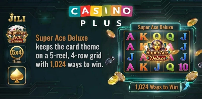 Super Ace Deluxe JILI slot card theme reels gameplay