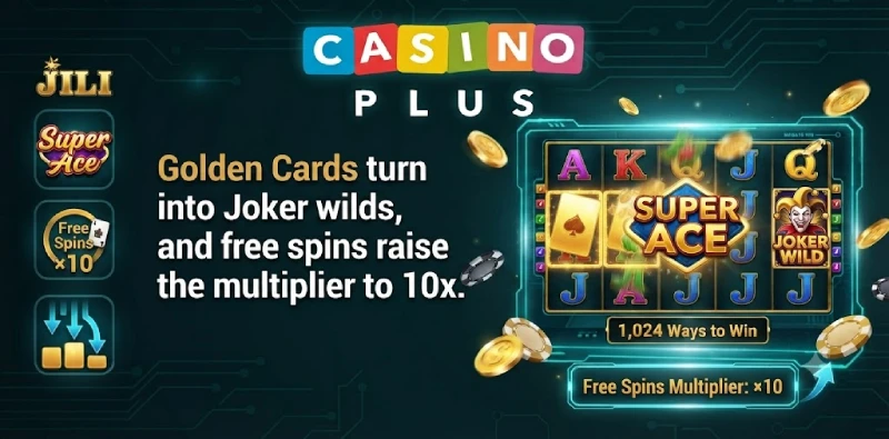 Super Ace Golden Cards Joker wilds free spins